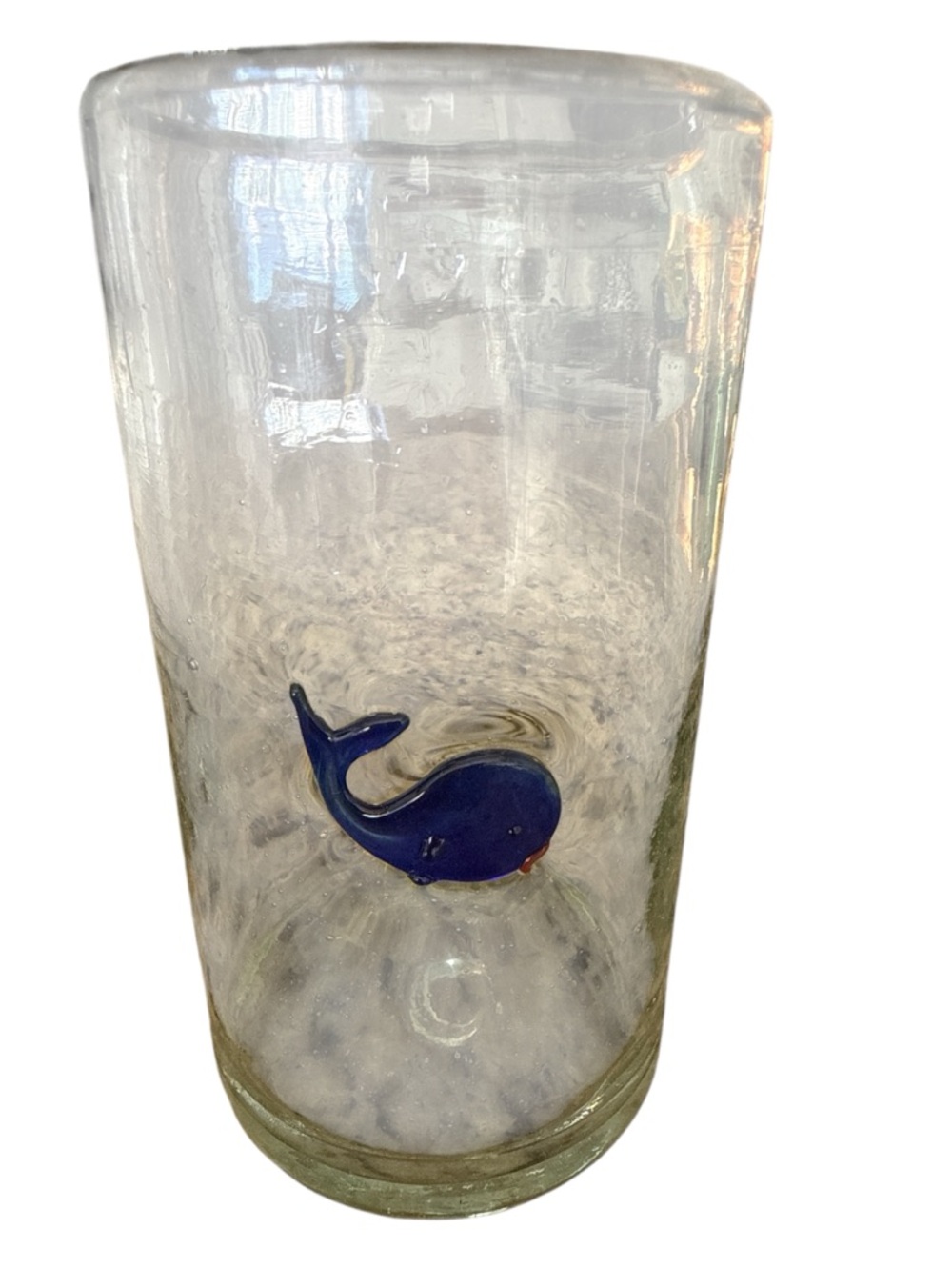 Set/4 Handblown Mexican Glass Coastal Nautical Tumblers Beach Highball Barware